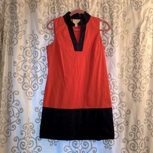 Cute, preppy pink and blue mini dress